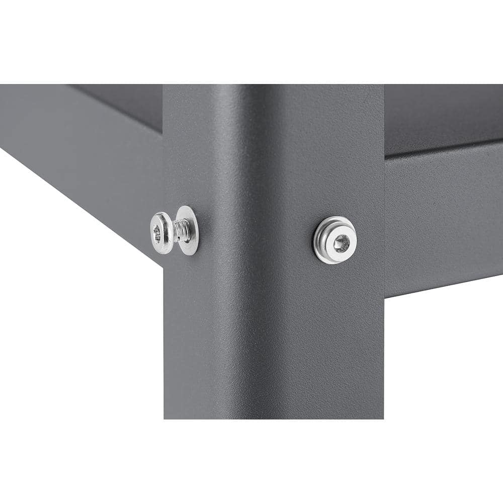 Trinity Dark Gray Metal Utility Cart with Adjustable Shelf
