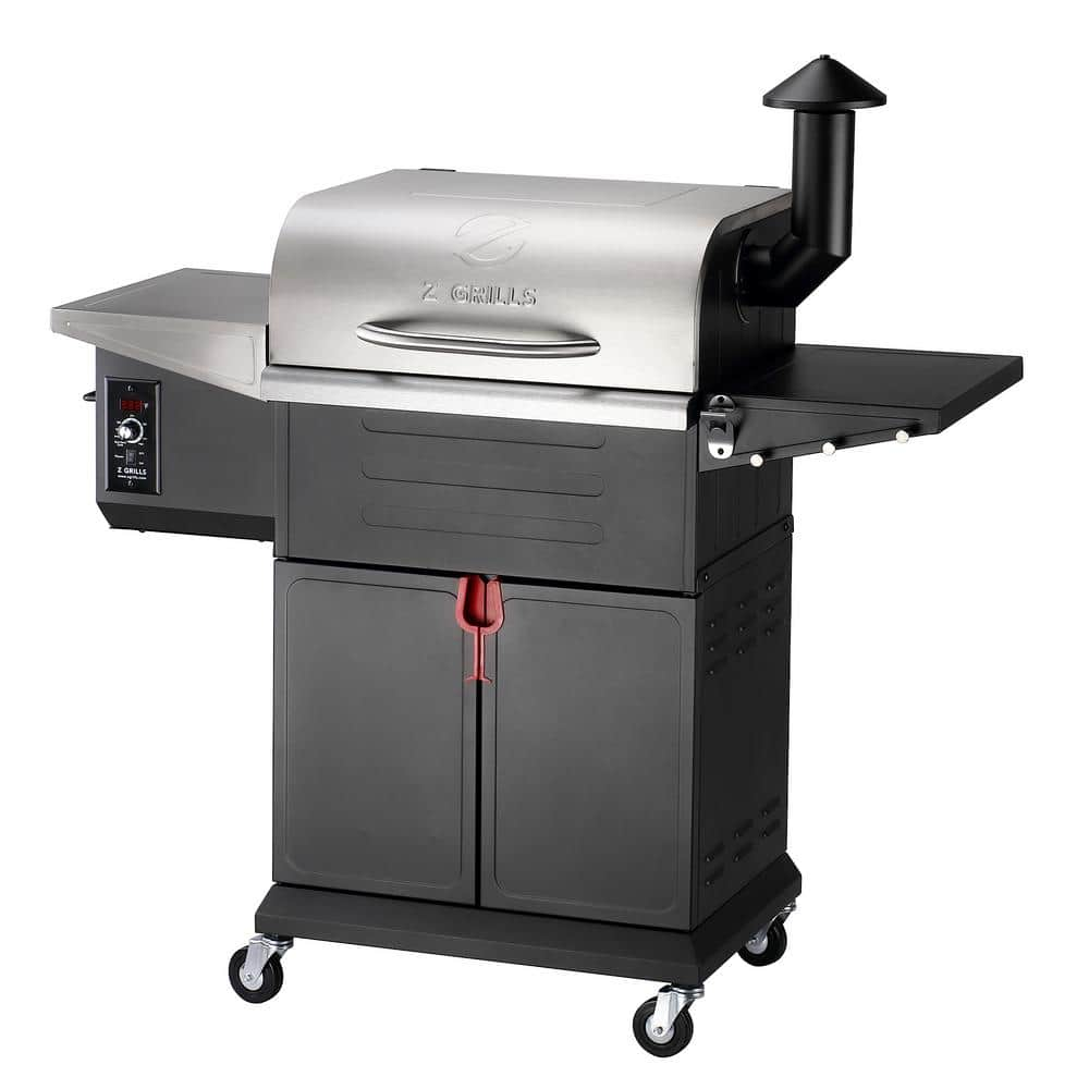 Z GRILLS 572 sq. in. Pellet Grill and Smoker in Stainless Steel with ...