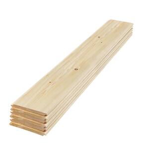 1 in. x 8 in. x 4 ft. Eased Edge Pine Shiplap Board (6-Pack)