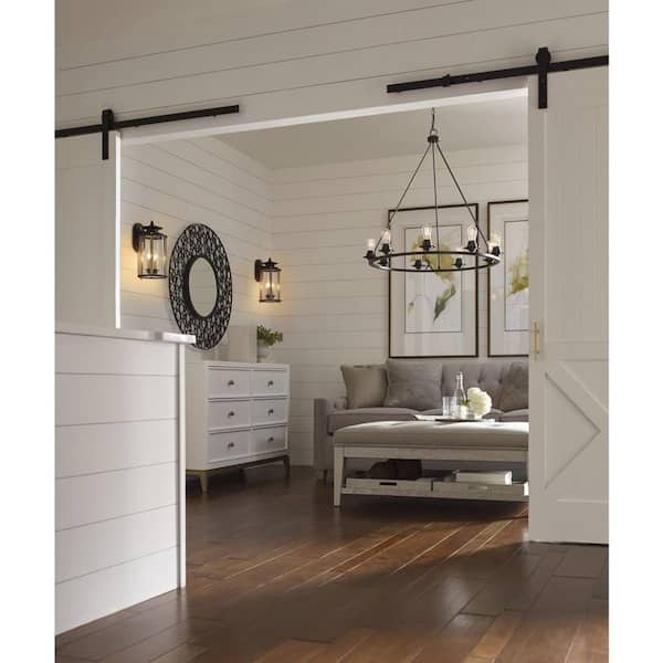 Progress Lighting Squire Collection 2-Light Matte Black Clear