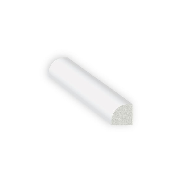 21/32 in. W x 21/32 in, H x 3 in. L. Quarter Round White Prepainted Waterproof-PVC Molding (1 Sample-Piece)