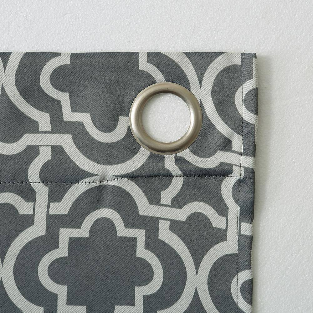 Gray Trellis Blackout Grommet Curtain Panel, 40" x 84"