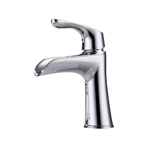 Single Handle Bathroom Sink Faucet in Brushed Chrome