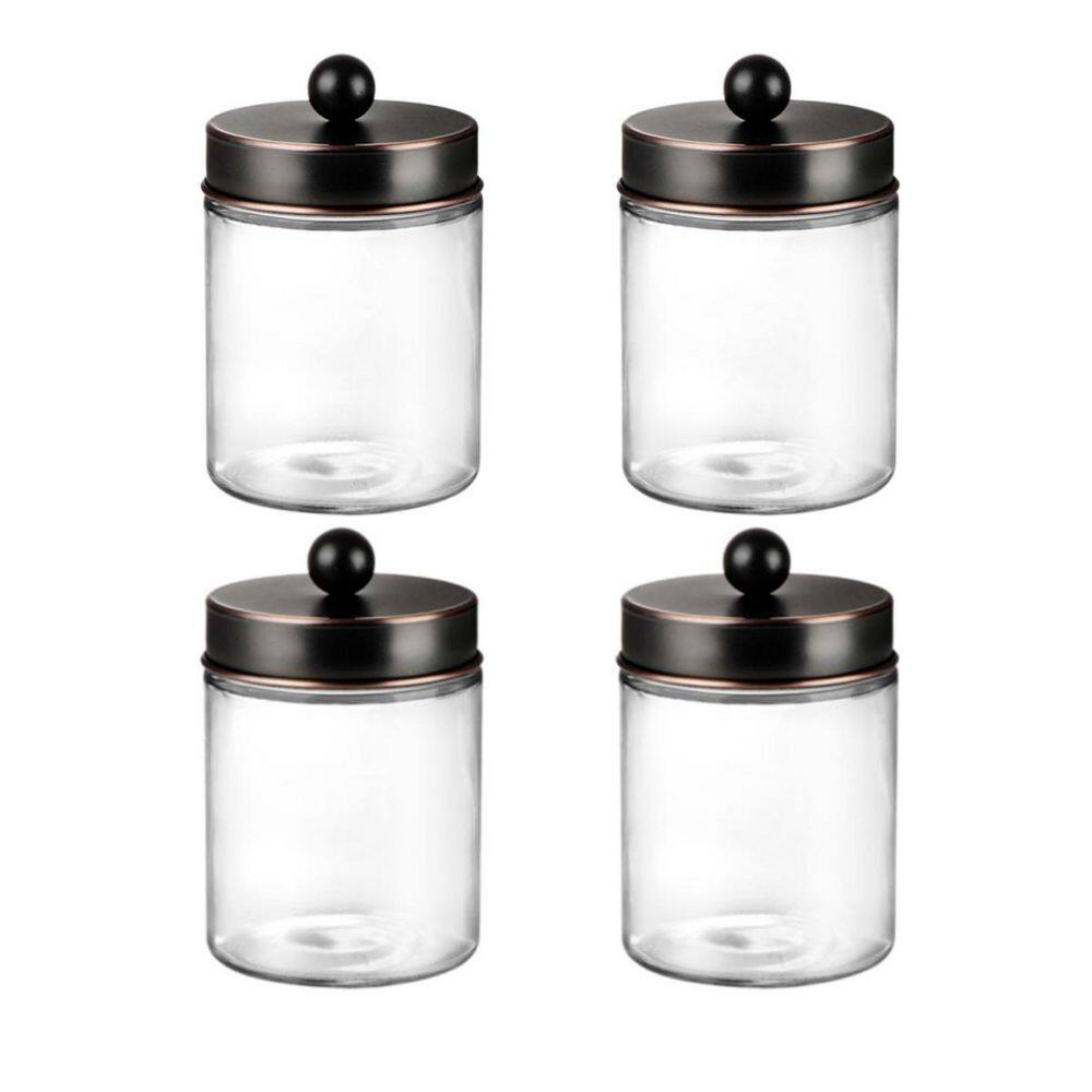 4-Piece Apothecary Jar Set with Lids in Oil Rubbed Bronze, Bath Accessory Set with Stainless Steel Lids and Stickers price history on PriceWatchPro