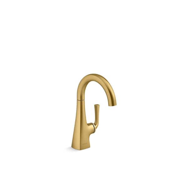 KOHLER Graze Single-Handle Beverage Faucet in Vibrant Brushed Moderne Brass