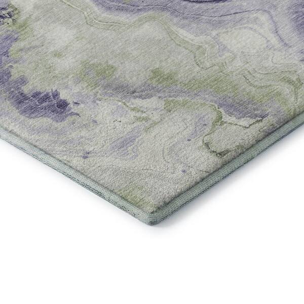 Mayfield Premium Machine Washable Abstract AMF1862 Lavender 3 ft. x 4 ft. Area Rug