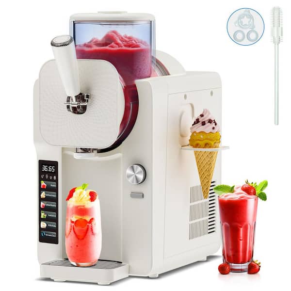 68 oz. White Large Capacity Self-Cleaning Snow Cone Machine and Ice Cream Make with 6 Smart Modes, No Ice Required