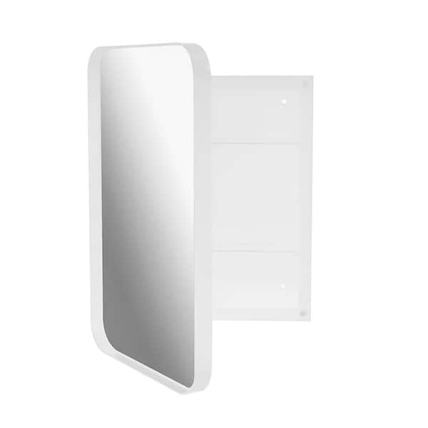 16 in. W x 24 in. H Rectangular Metal Medicine Cabinet with Mirror