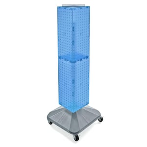 40 in. H x 8 in. W Pegboard Tower Blue Styrene with Revolving Base