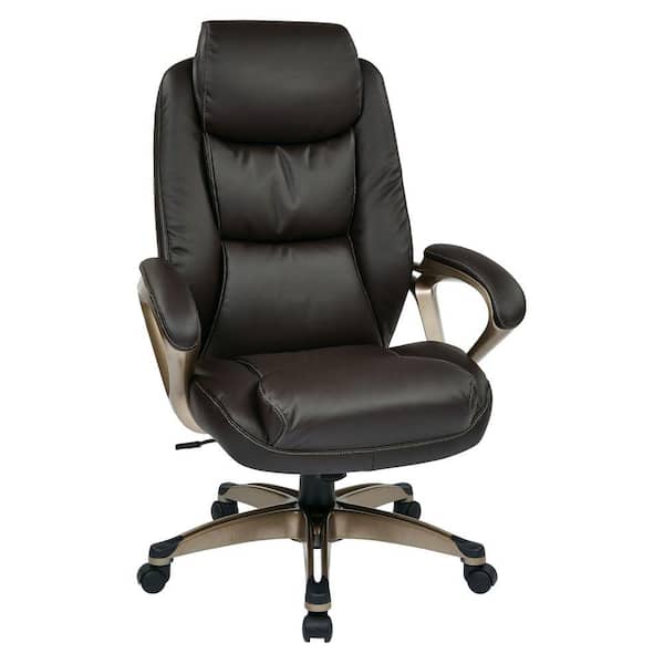 Office Star Products Black Eco Leather Executive Office Chair