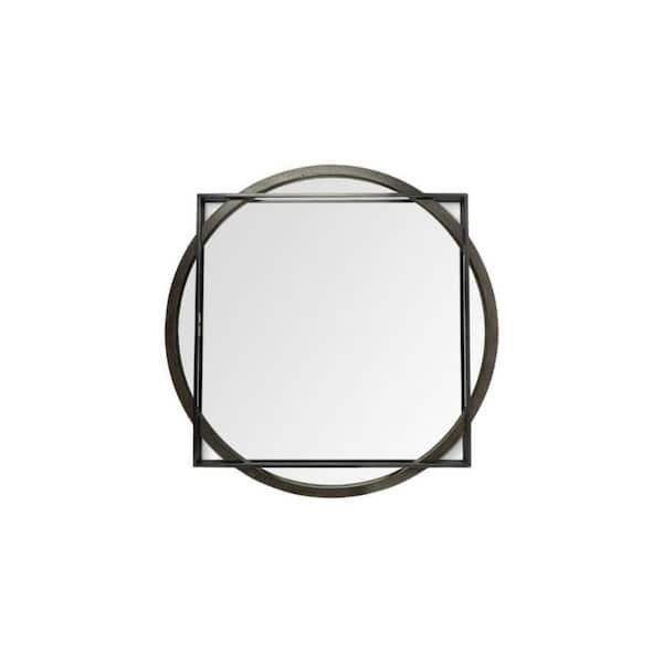 HomeRoots 46 in. W x 46 in. H Metal Black Decorative Mirror