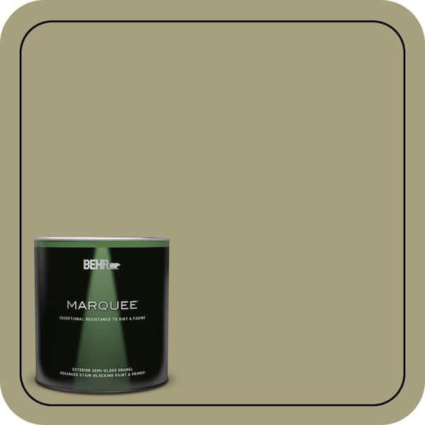 BEHR MARQUEE 1 qt. #S350-4A Dried Rosemary Semi-Gloss Enamel Exterior Paint and Primer