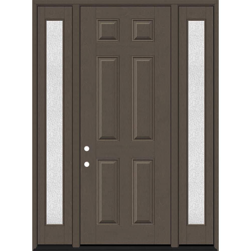 Regency 64 in. x 96 in. 6 Panel RHIS Ashwood Stain Mahogany Fiberglass Prehung Front Door w/Rain12in. SLs 6-9/16 price history on PriceWatchPro