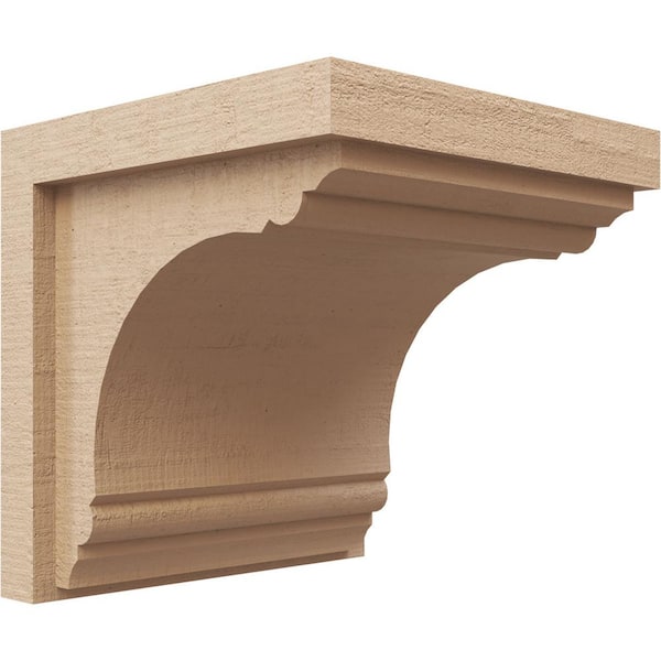 Ekena Millwork 9 in. x 9 in. x 9 in. Wide Warren Rough Cedar Woodgrain TimberThane Corbel, Primed Tan