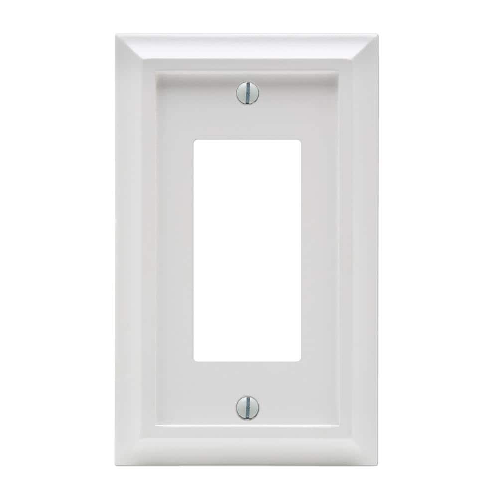 Deerfield White Wood 1-Gang Rocker Wall Plate