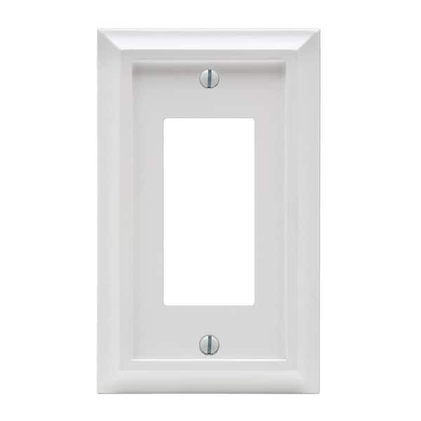 Deerfield 1 Gang Rocker Composite Wall Plate - White