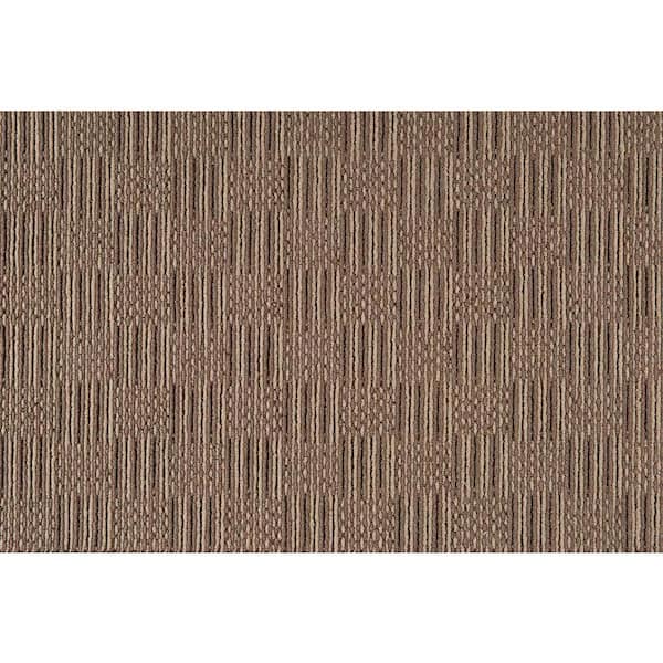 Natural Harmony Upland Grid Mochachino Custom Area Rug with Pad