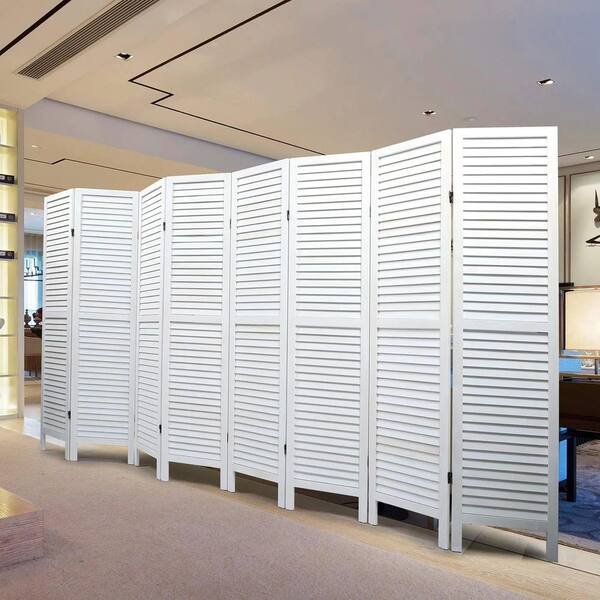 Modern Louvered Wall Divider Sun Shade Privacy Screen Panel for