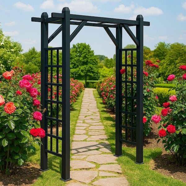 MAGIC GARDEN ANOTHER WAY 独メロハーAOR Oakland Living Black Modern Aluminum Garden Arbor Arch GA-5500-BK