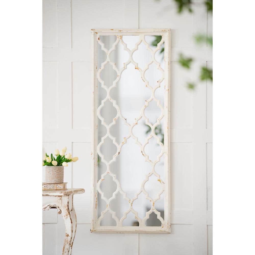 White 24 in. W x 60 in. H Rectangle Wood Glass Full Length Mirror