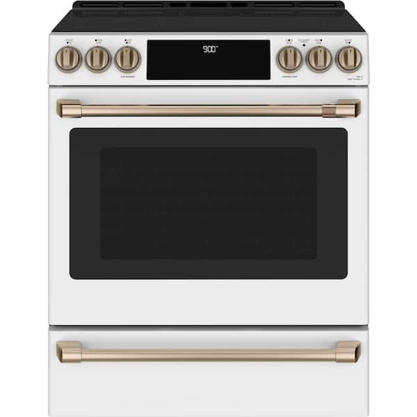 Cafe 30 in. 5.7 cu. ft. 5 Element Slide-In Smart Induction Range with Convection Oven in Matte White, Self Clean