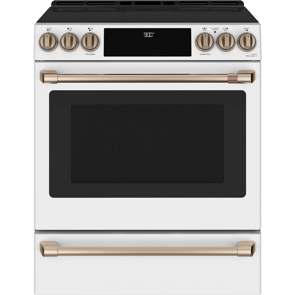 Matte White 30" Induction Range with Warming Drawer