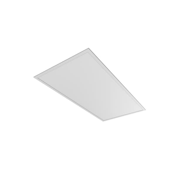 Commercial Electric 2 ft. x 4 ft. White Integrated LED Flat Panel Troffer Light Fixture at 5000 Lumens, 4000K Bright White