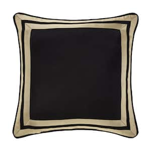 Charleston Black Polyester 20" Square Decorative Throw Pillow 20X20"