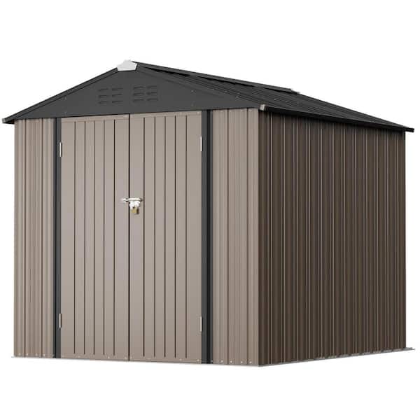 Tozey 4 ft. W x 6 ft. D Outdoor Storage Metal Shed Lockable Metal Garden Shed for Backyard Outdoor (24 sq. ft.)