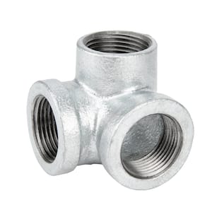1 in. x 1 in. x 1 in. Galvanized Iron 90° FPT Elbow Fitting with Side Outlet