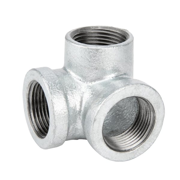 STZ 1 in. x 1 in. x 1 in. Galvanized Iron 90° FPT Elbow Fitting with Side Outlet
