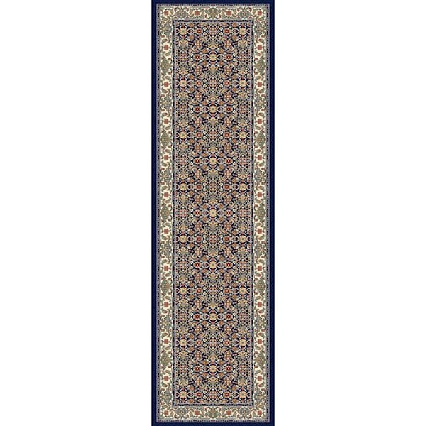 Home Decorators Collection Hughes Navy 2 ft. x 8 ft. Indoor Runner Rug