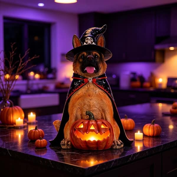 Dracelo Halloween Black Labrador Retriever Dog Statue, Large