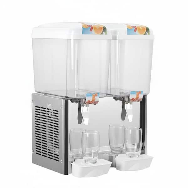 9.6 gal. Commercial Cold Beverage Dispenser, 590-Watt Stainless Steel Double Tank Iced Tea Drink Machine