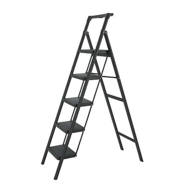 5-Step Metal Step Stool (10 ft. Reach Height), 330 lbs. Load Capacity Type IA Duty Rating