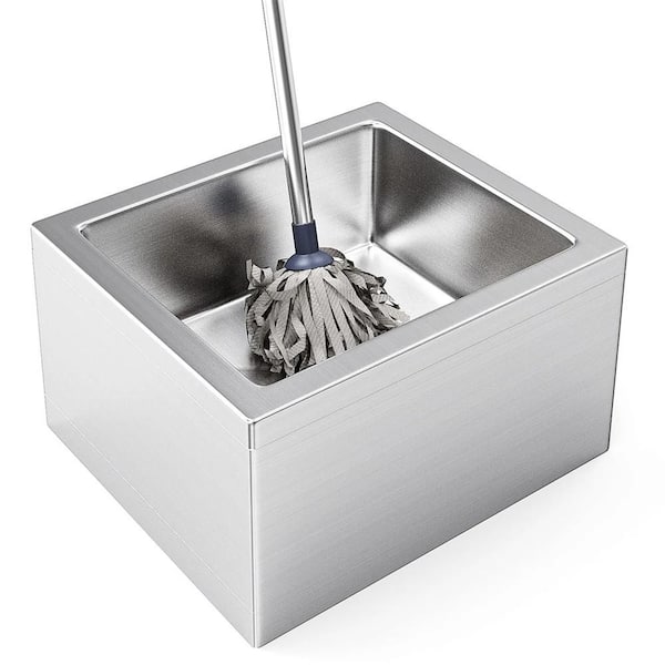 Karl home 19 in. x 22 in. Stainless Steel Floor Mount Freestanding Mop Sink Silver