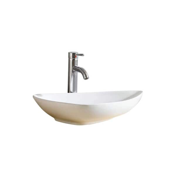 Fine Fixtures Modern Ceramic Oval Vessel Bathroom Sink with Overflow &  Reviews