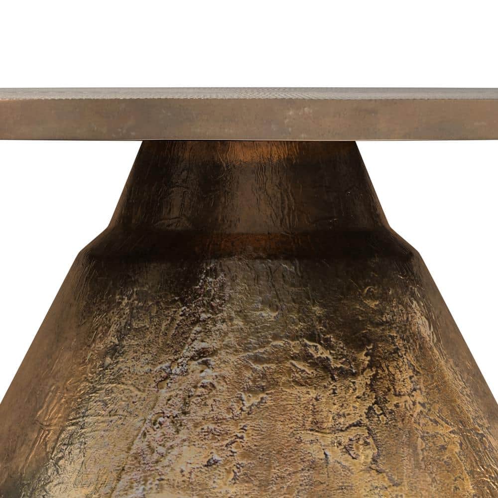Michelle Vintage Brass Round Cast Aluminum Coffee Table