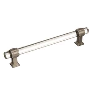 Glacio 6-5/16 in (160 mm) Clear/Satin Nickel Drawer Pull
