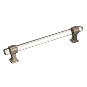 Glacio 6-5/16 in. (160mm) Modern Clear/Satin Nickel Bar Cabinet Pull