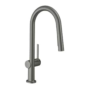 Talis N  Single-Handle Pull Down Sprayer Kitchen Faucet with QuickClean in Brushed Black Chrome