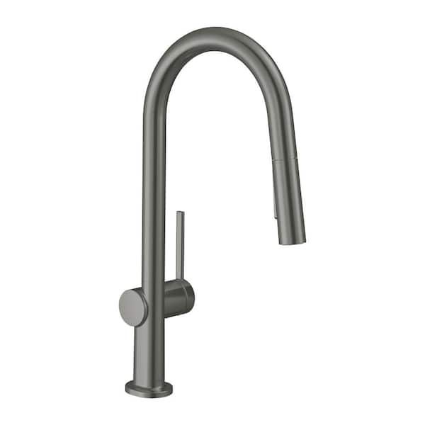 Hansgrohe Talis N  Single-Handle Pull Down Sprayer Kitchen Faucet with QuickClean in Brushed Black Chrome