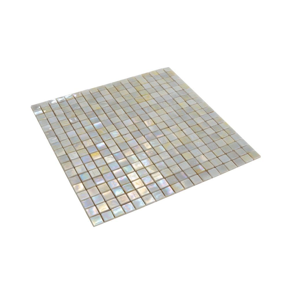 Skosh 11.6" x 11.6" Iridescent Glass Mosaic Tile
