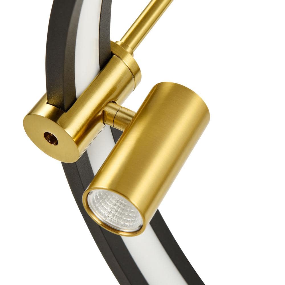 Tania 23" Black and Brass LED Ring Chandelier