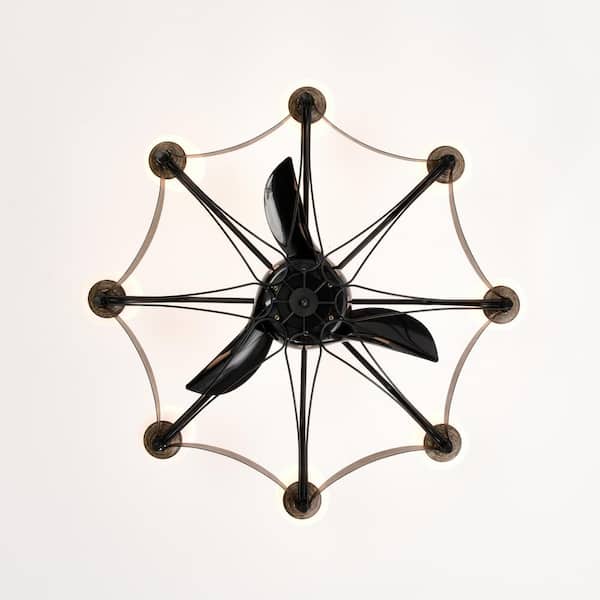 33 in. Indoor Matte Black Ceiling Fan Farmhouse Ceiling Fan with Light kit and Remote Control