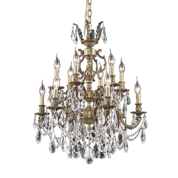 Elegant Lighting 12-Light French Gold Chandelier with Clear Crystal