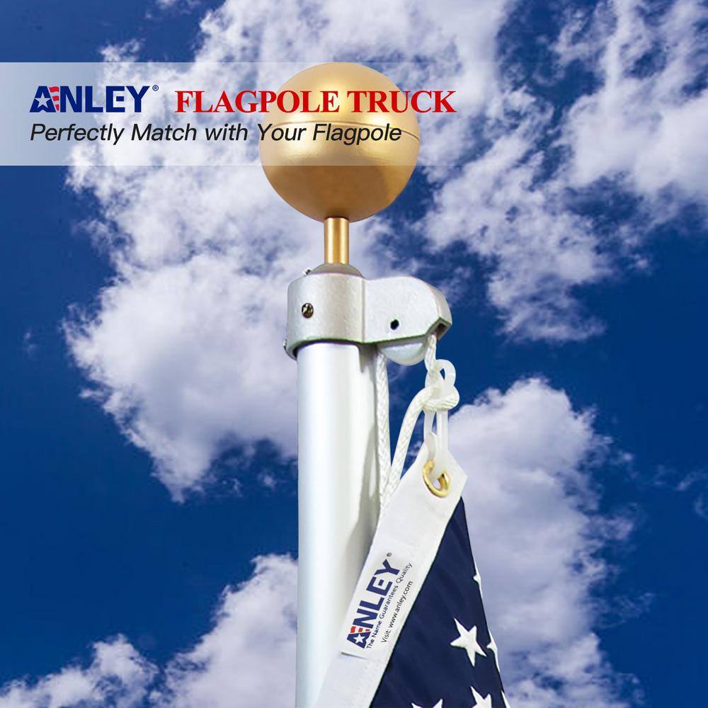 Silver Aluminum Flagpole Truck with Gold Ball Topper