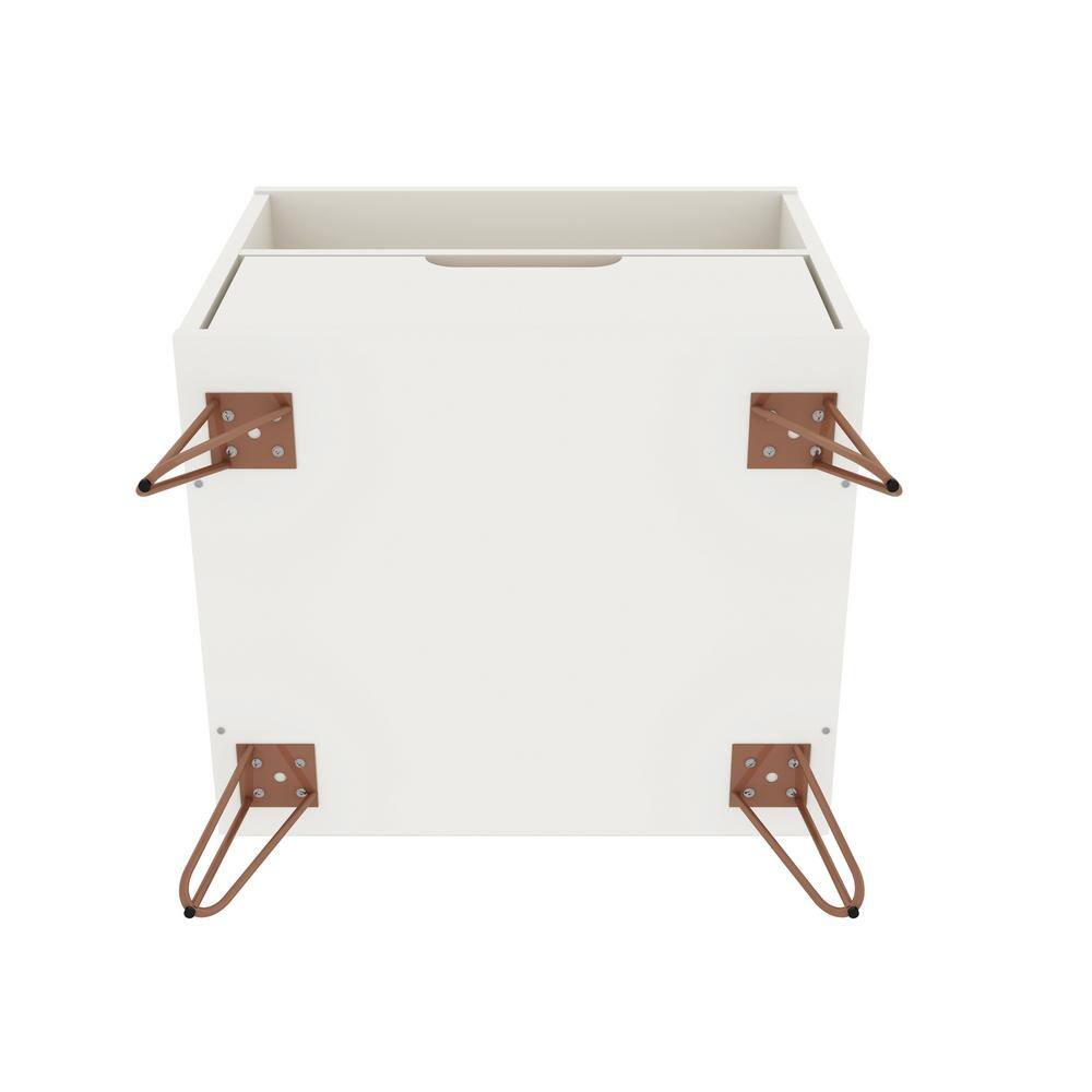 Set of 2 Gray 1-Drawer Nightstands with Hairpin Legs