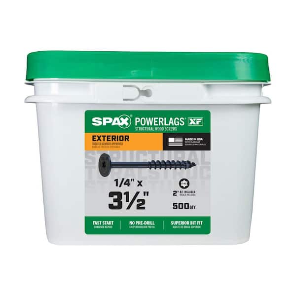 SPAX 1/4 in. x 3-1/2 in. Black Powerlags XF Exterior T40 T-Star