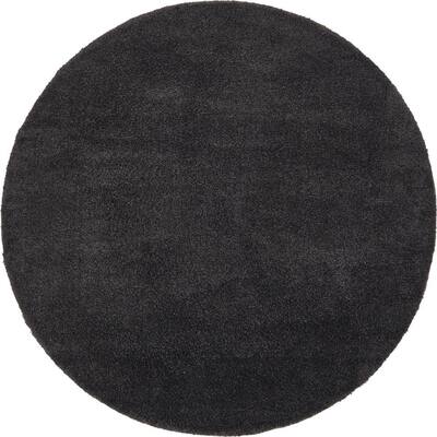 Unique Loom Solo Calabasas Charcoal 6 0 X Round Rug 3136524 The Home Depot Unique Loom Solo Calabasas Charcoal 6, Round Rugs 70cm